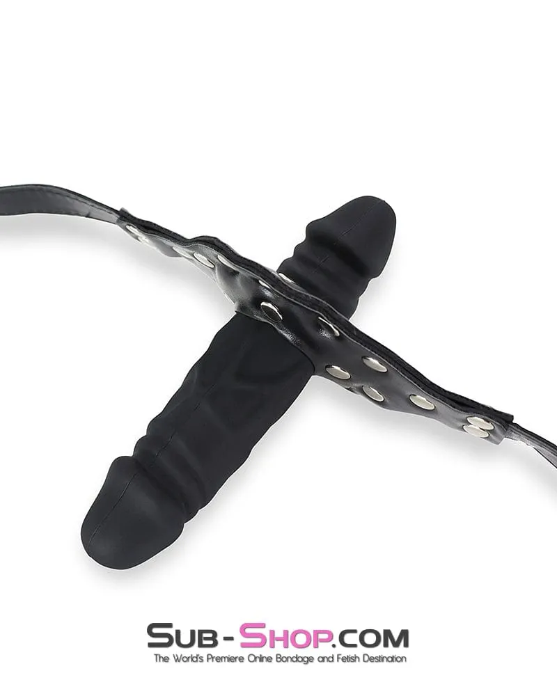 7196AE      Locking Double Penis Gag with Dildo Extension