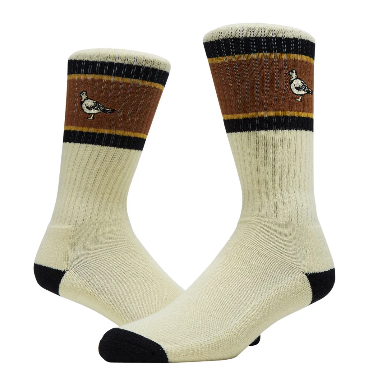 Anti-Hero Lil Pigeon Emb Socks - Cream/Black/Yellow