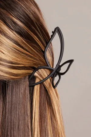 Black Metal Butterfly Open Claw Clip