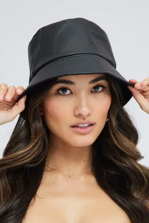 Black PU Hat