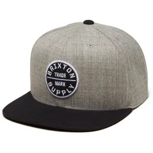 Brixton Oath III Snapback Hat - Light Heather Grey/Black
