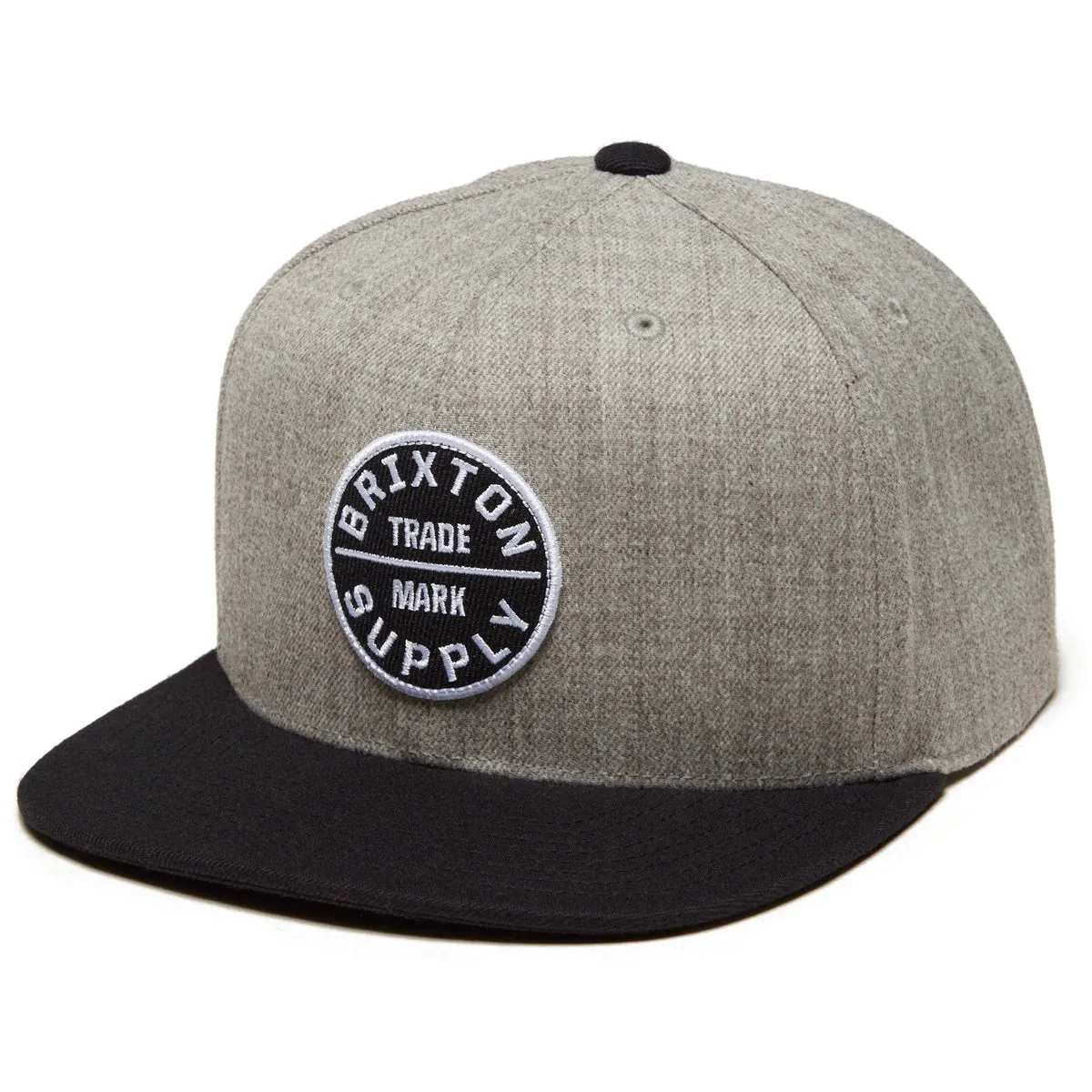 Brixton Oath III Snapback Hat - Light Heather Grey/Black