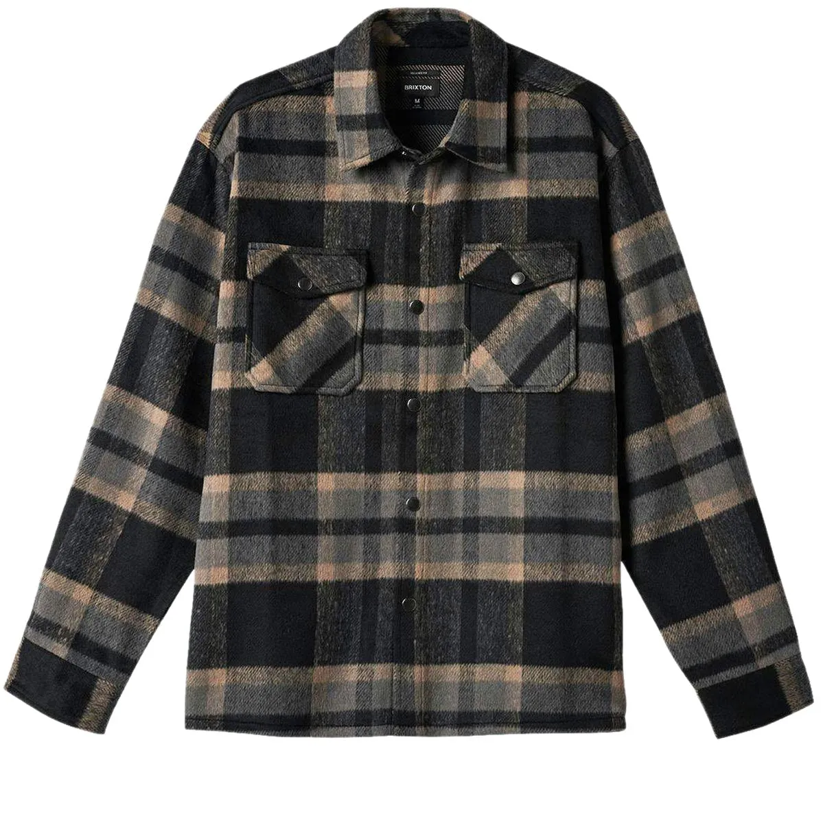 Brixton Selden Soft Brushed Flannel Shirt - Black/Charcoal