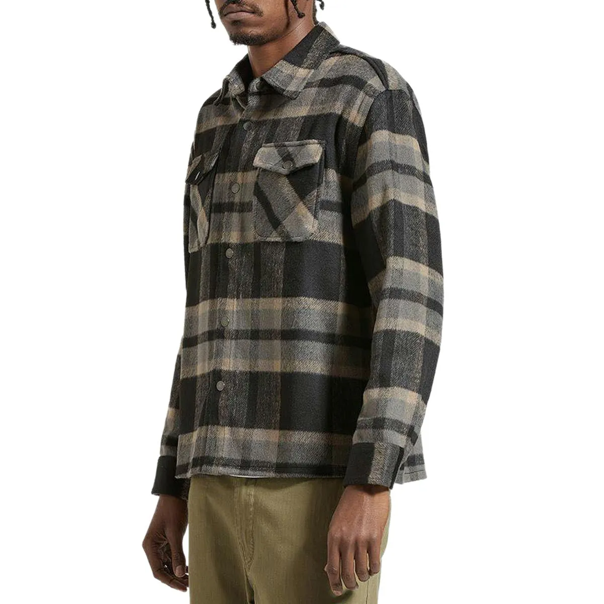 Brixton Selden Soft Brushed Flannel Shirt - Black/Charcoal
