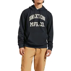 Brixton Varsity Broken In Hoodie - Black Worn Wash