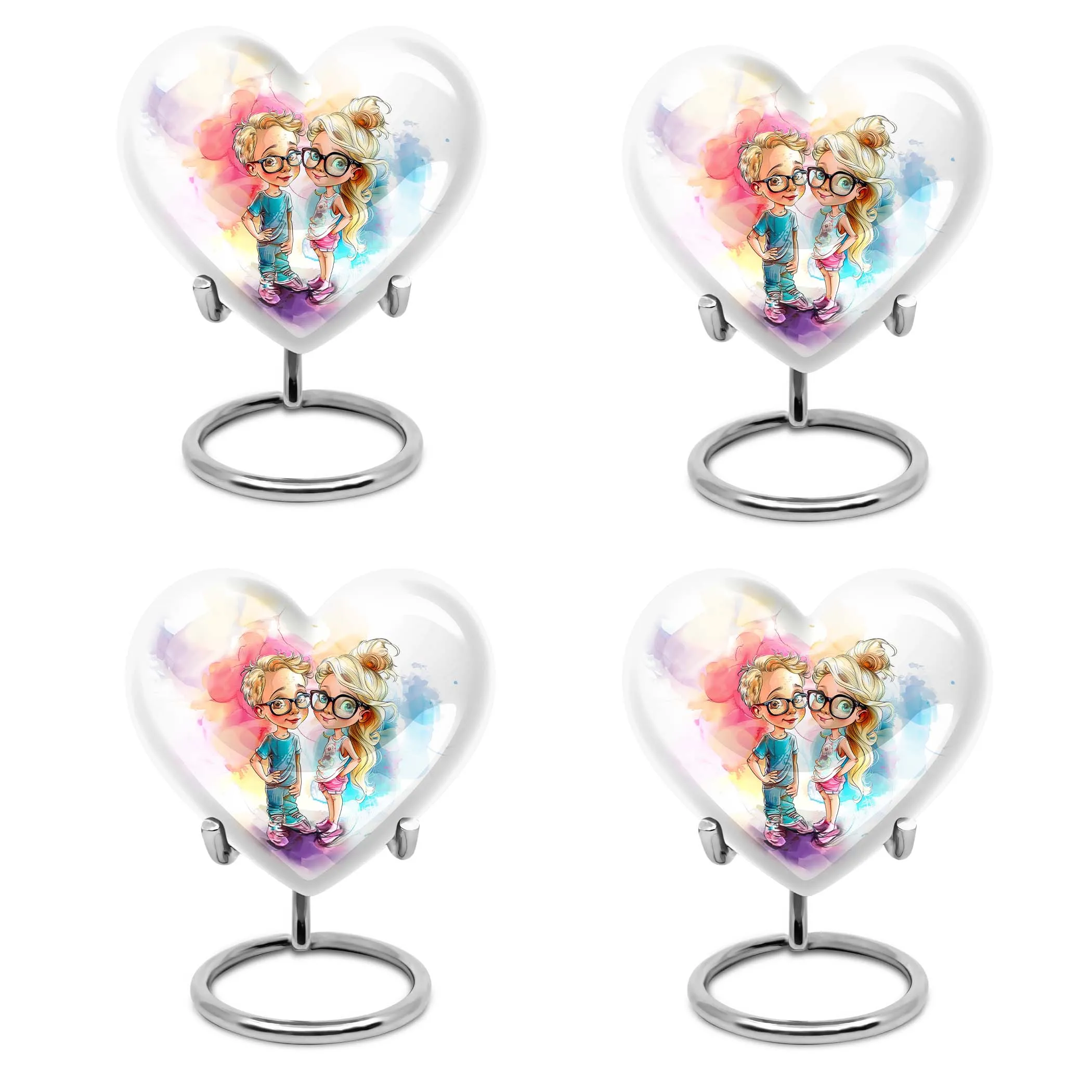 Brother and Sister Cremation Urn showcasing Heart Design