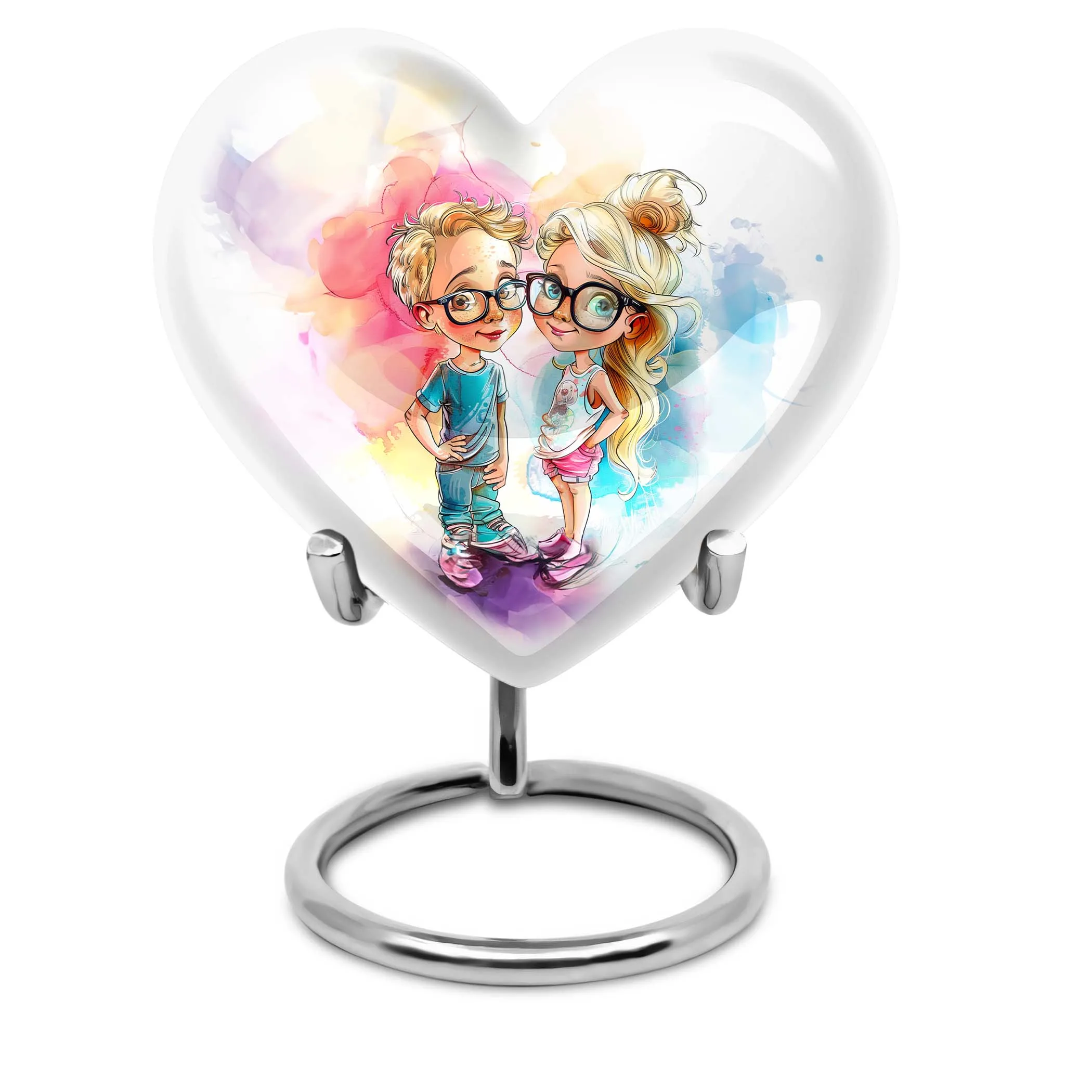 Brother and Sister Cremation Urn showcasing Heart Design