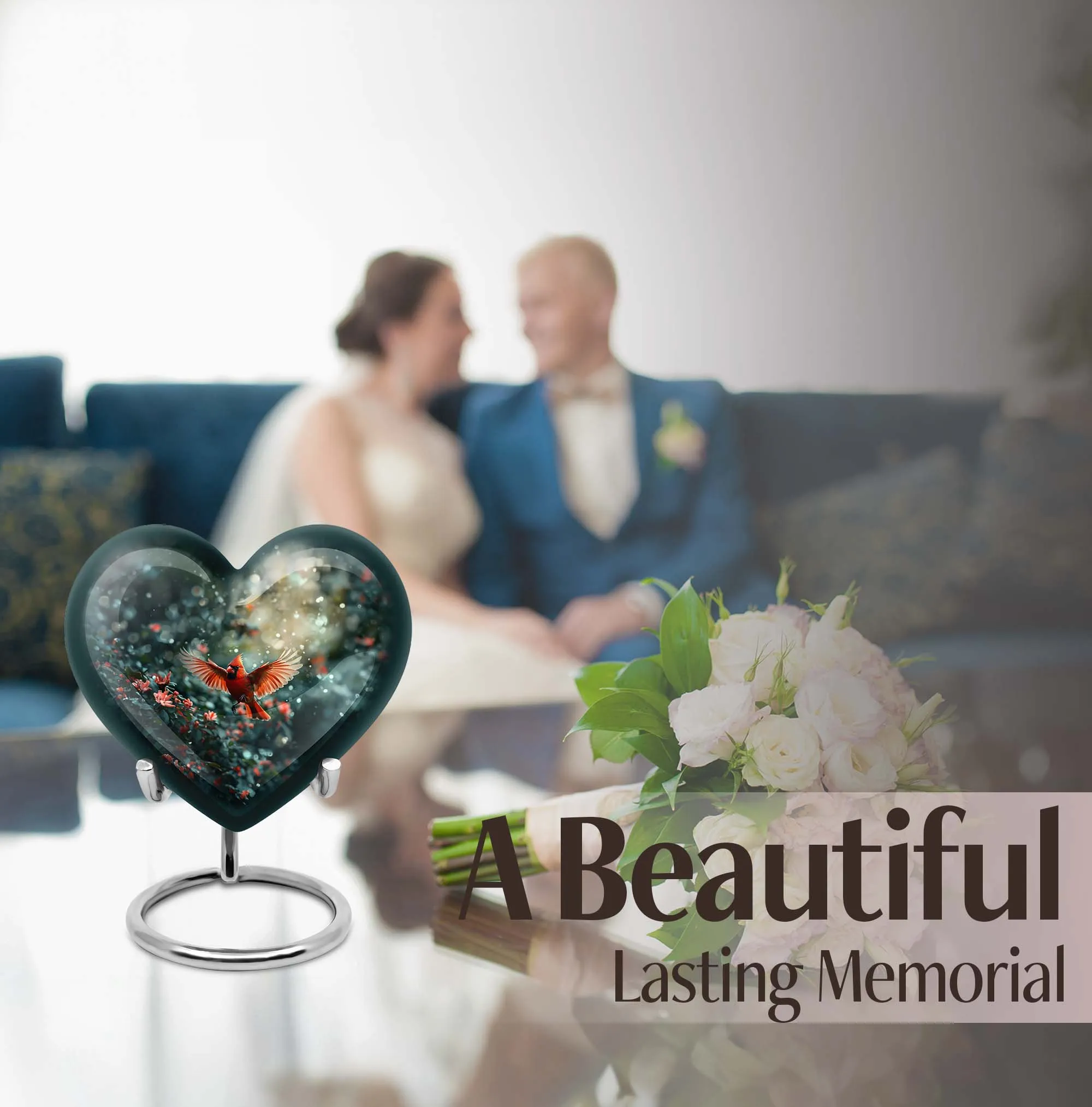 Cardinal Bird Tribute, Majestic Memorial Urn for Adult Male
