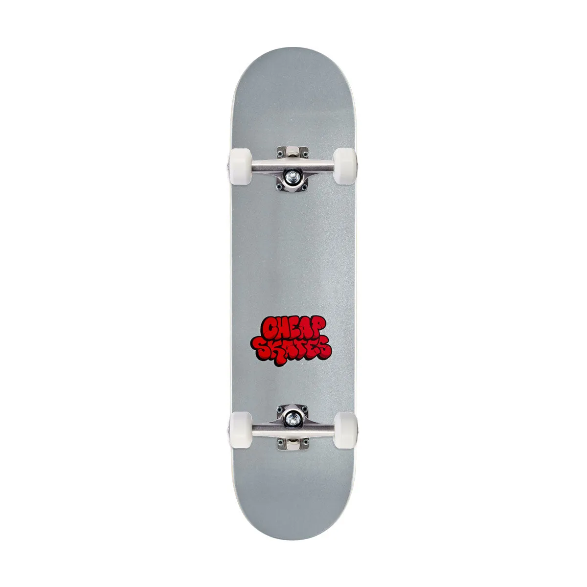 CCS Cheap Skates Tag Glitter Mini Skateboard Complete - White - 7.00"