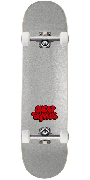 CCS Cheap Skates Tag Glitter Skateboard Complete - White - 8.00"