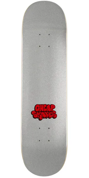 CCS Cheap Skates Tag Glitter Skateboard Deck - White - 8.25"