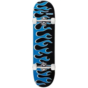 CCS Flames Mini Skateboard Complete - Black/Blue - 7.00"