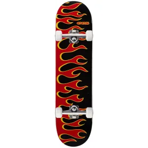 CCS Flames Mini Skateboard Complete - Black/Red - 7.25"