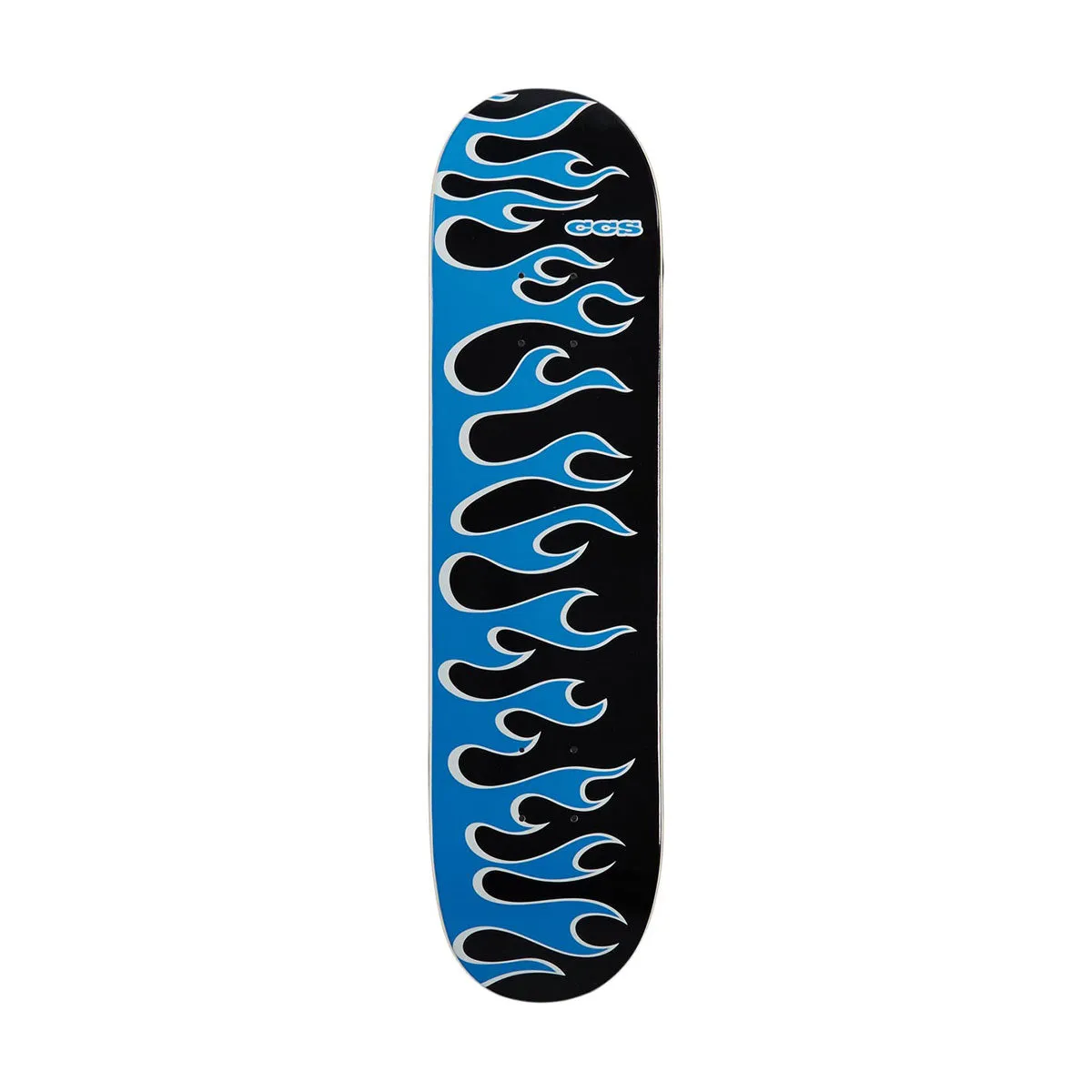 CCS Flames Mini Skateboard Deck - Black/Blue - 7.25"