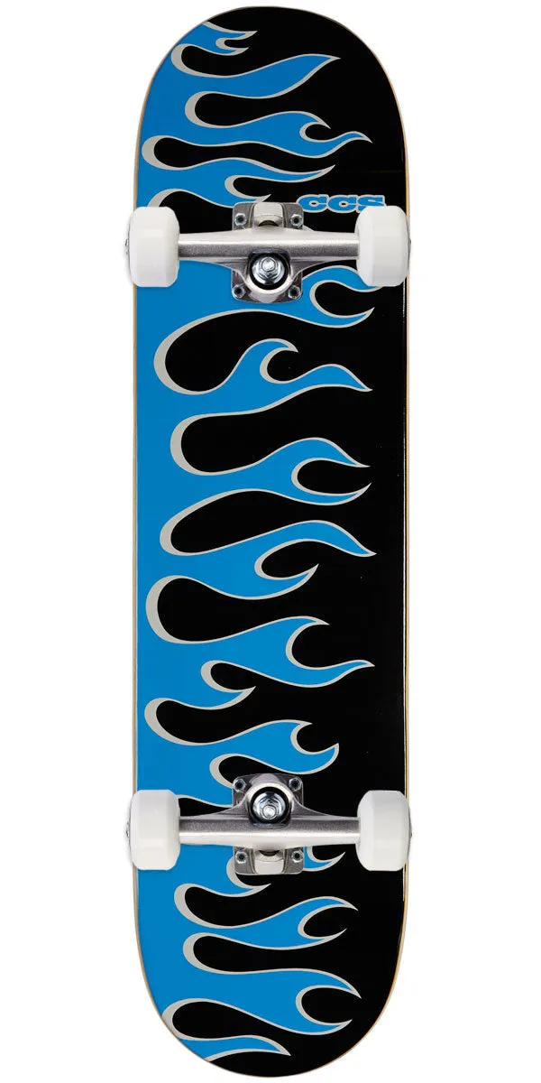 CCS Flames Skateboard Complete - Black/Blue - 7.75"