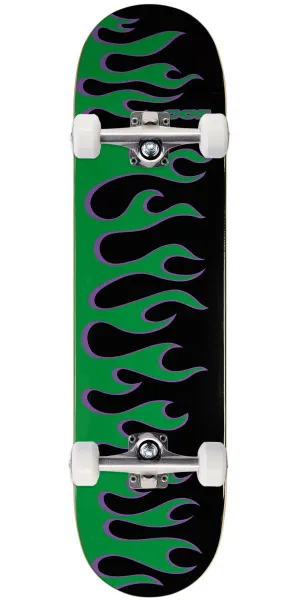 CCS Flames Skateboard Complete - Black/Green - 8.00"