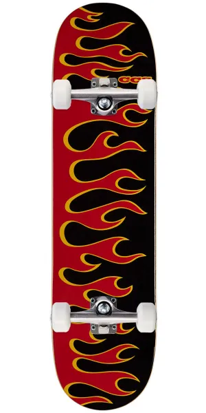 CCS Flames Skateboard Complete - Black/Red - 8.125"