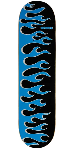 CCS Flames Skateboard Deck - Black/Blue - 8.25"