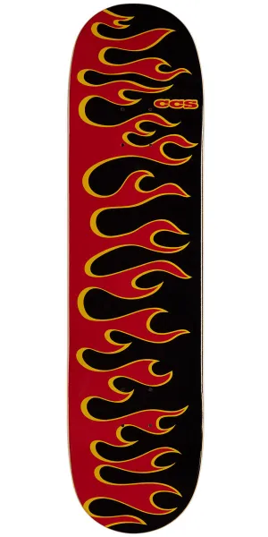 CCS Flames Skateboard Deck - Black/Red - 8.125"