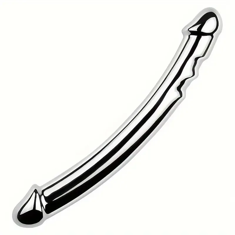 Double-Ended Metal Anal Butt Plug Double Head Dildo For G-spot Stimulator