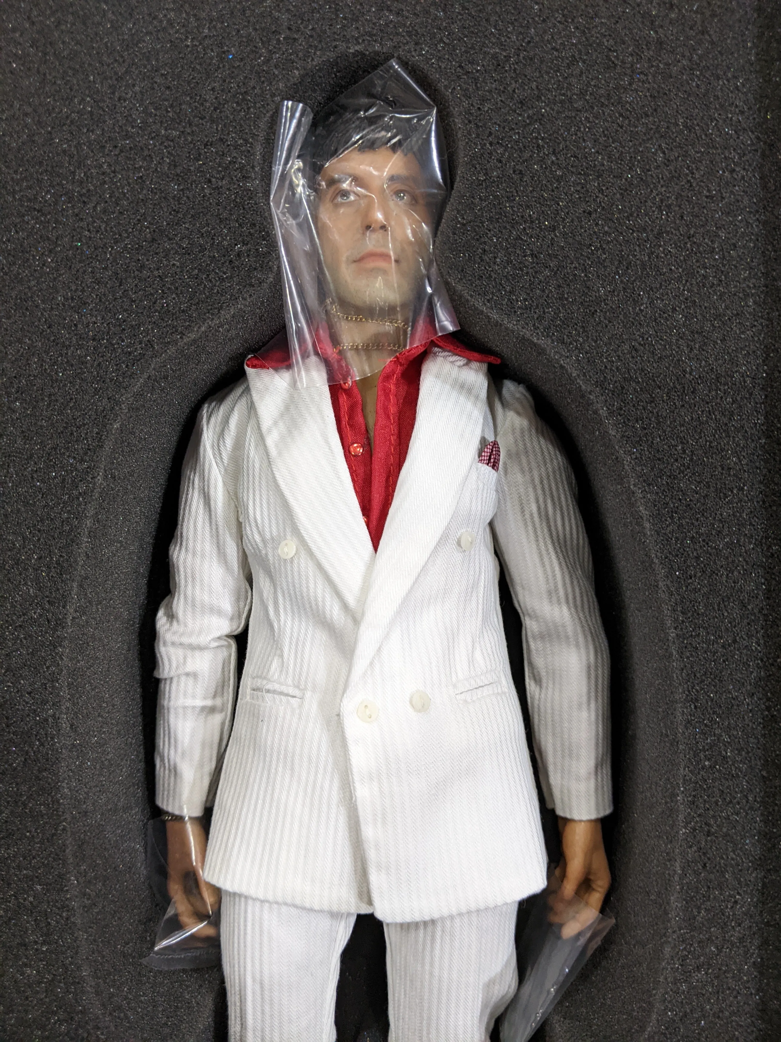 Enterbay Real Masterpiece 1/6 Scarface Tony Montana (The Respect Ver.) Sixth Scale Action Figure *Open Box*