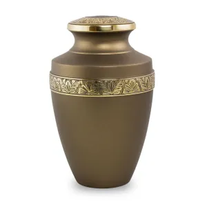Floral Grecian Cremation Urn In Bronze