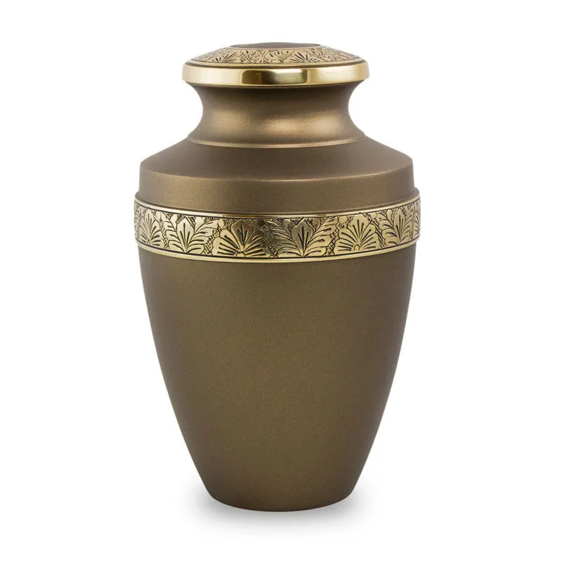 Floral Grecian Cremation Urn In Bronze
