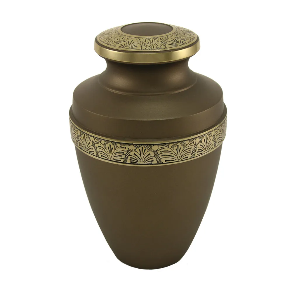 Floral Grecian Cremation Urn In Bronze