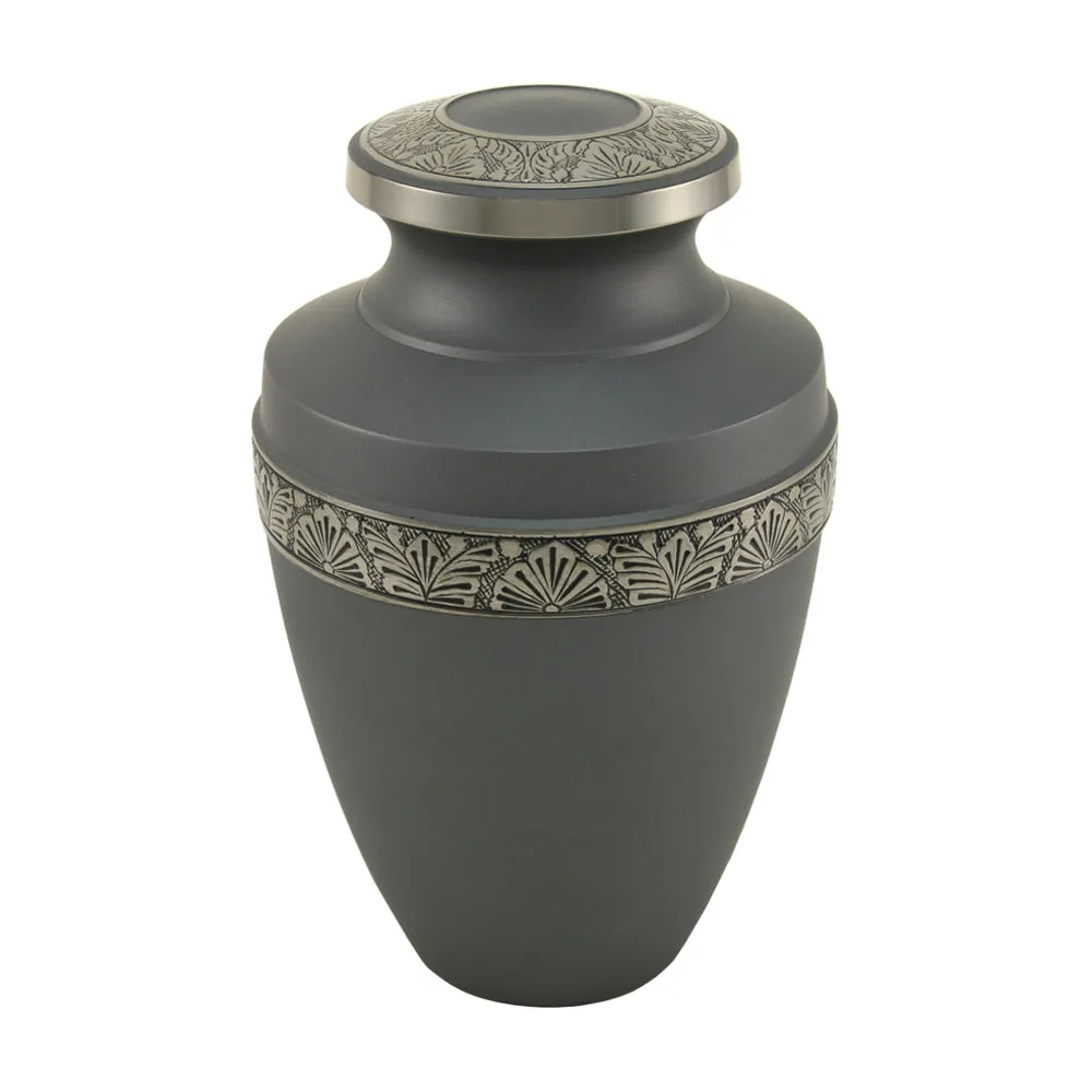 Floral Grecian Cremation Urn in Pewter