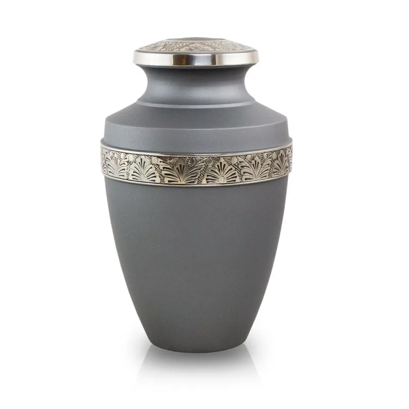 Floral Grecian Cremation Urn in Pewter