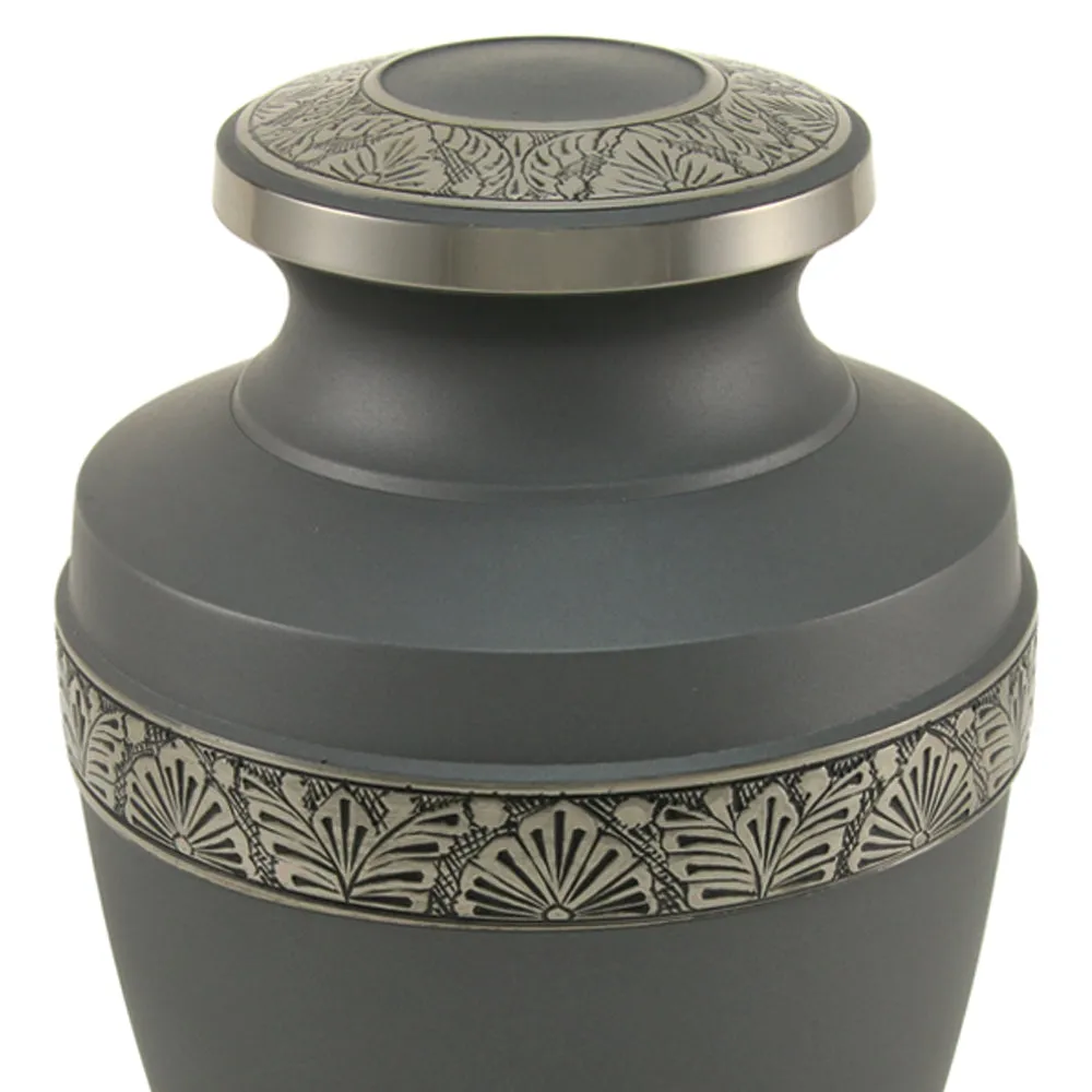 Floral Grecian Cremation Urn in Pewter