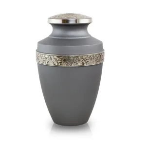 Floral Grecian Cremation Urn in Pewter