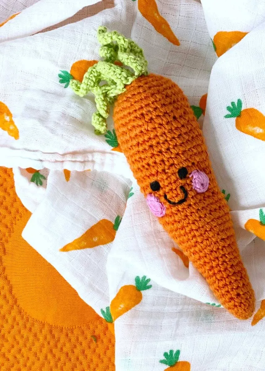 Friendly Plush Carrot Rattle