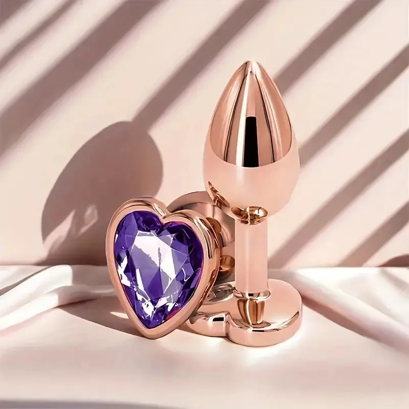 Heart-Shaped Butt Plug Metal Anal Toy Smooth Adult BDSM Accessory