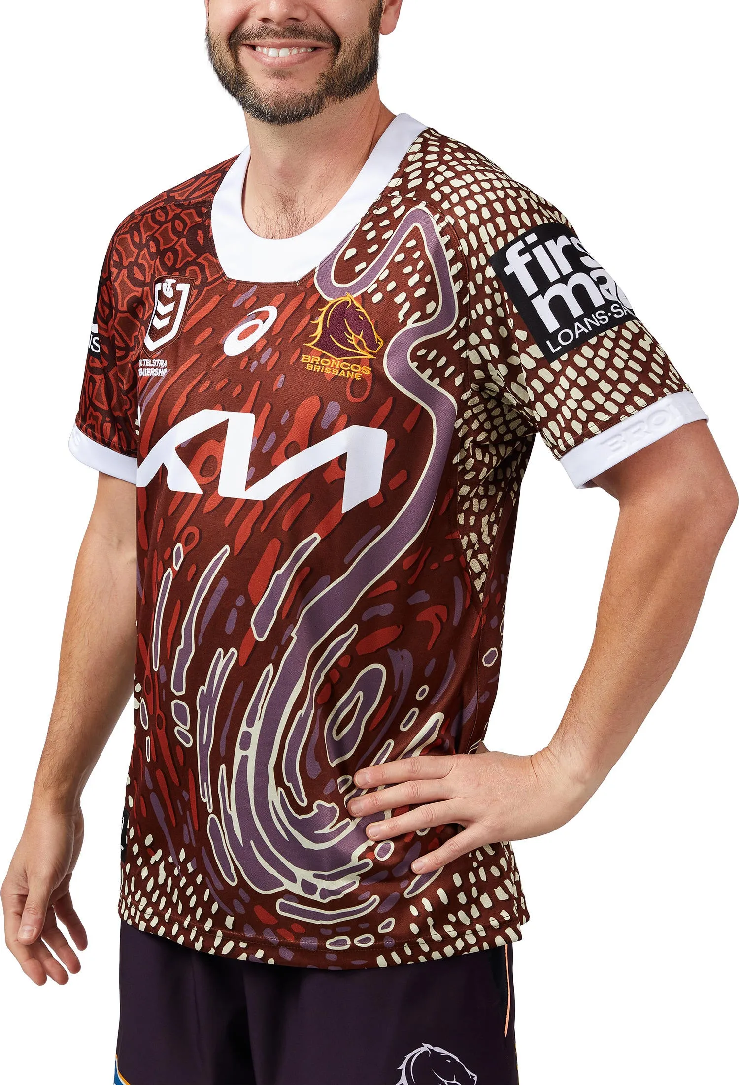 Men's NRL Brisbane Broncos 2024 Replica Indigenous Jersey