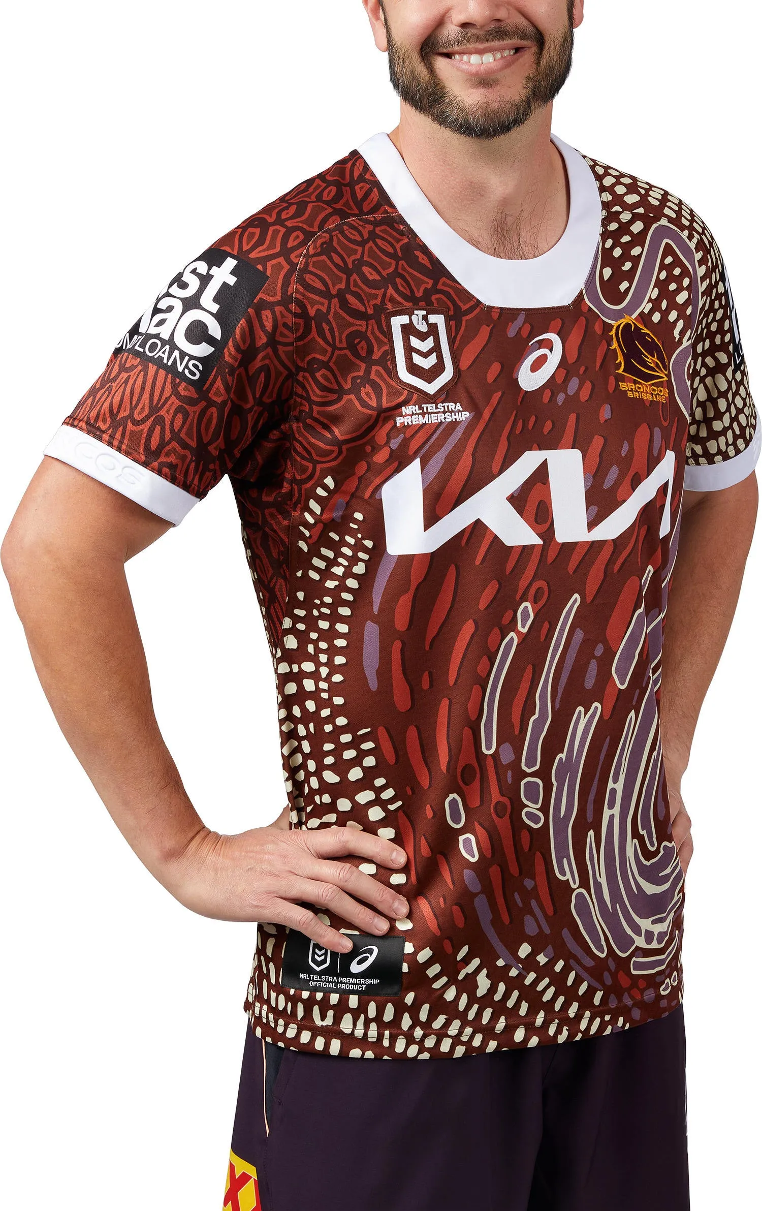 Men's NRL Brisbane Broncos 2024 Replica Indigenous Jersey