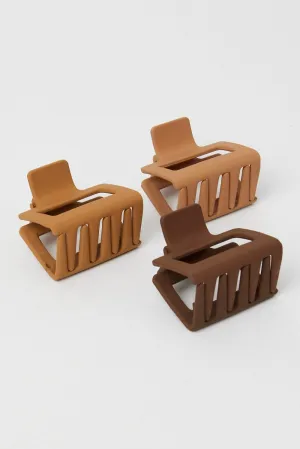 Multi 3 Pack Squared Claw Clips