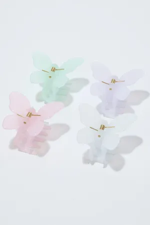 Multi 4 Pack Butterfly Claw Clips
