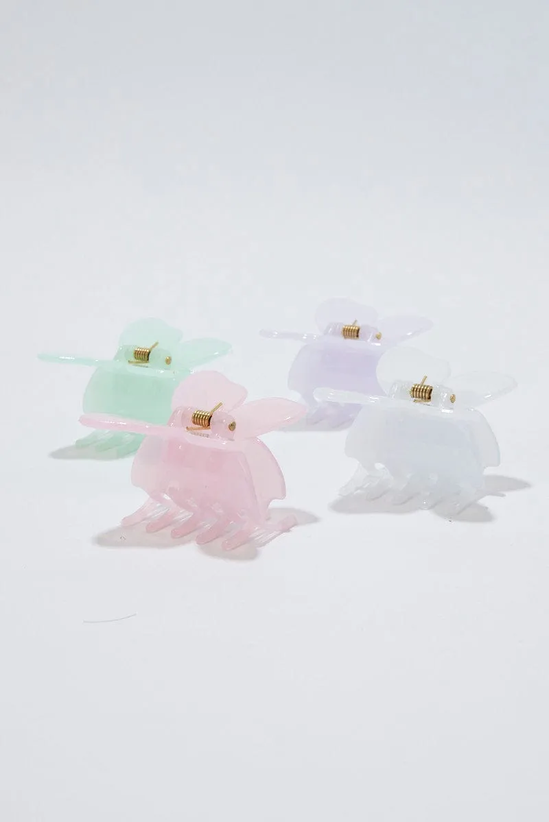 Multi 4 Pack Butterfly Claw Clips