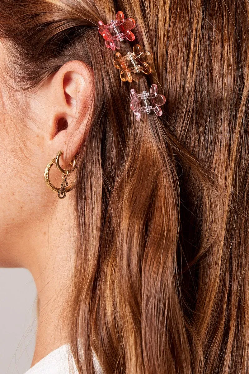 Multi 9 Pack Flower Claw Clips