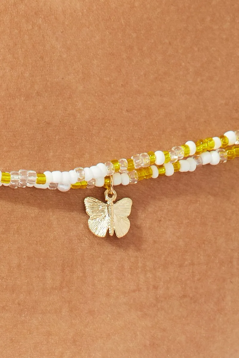 Multi Butterfly And Beads Belly Chain