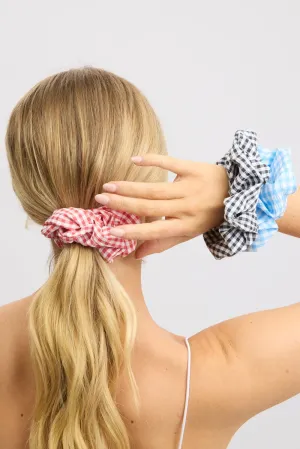 Multi Check 3 Pack Gingham Scrunchies