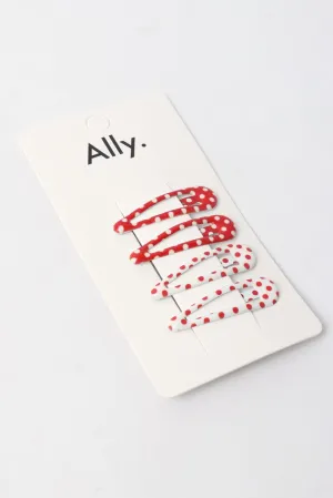 Multi Polka Dot 4 Pack Hair Clips