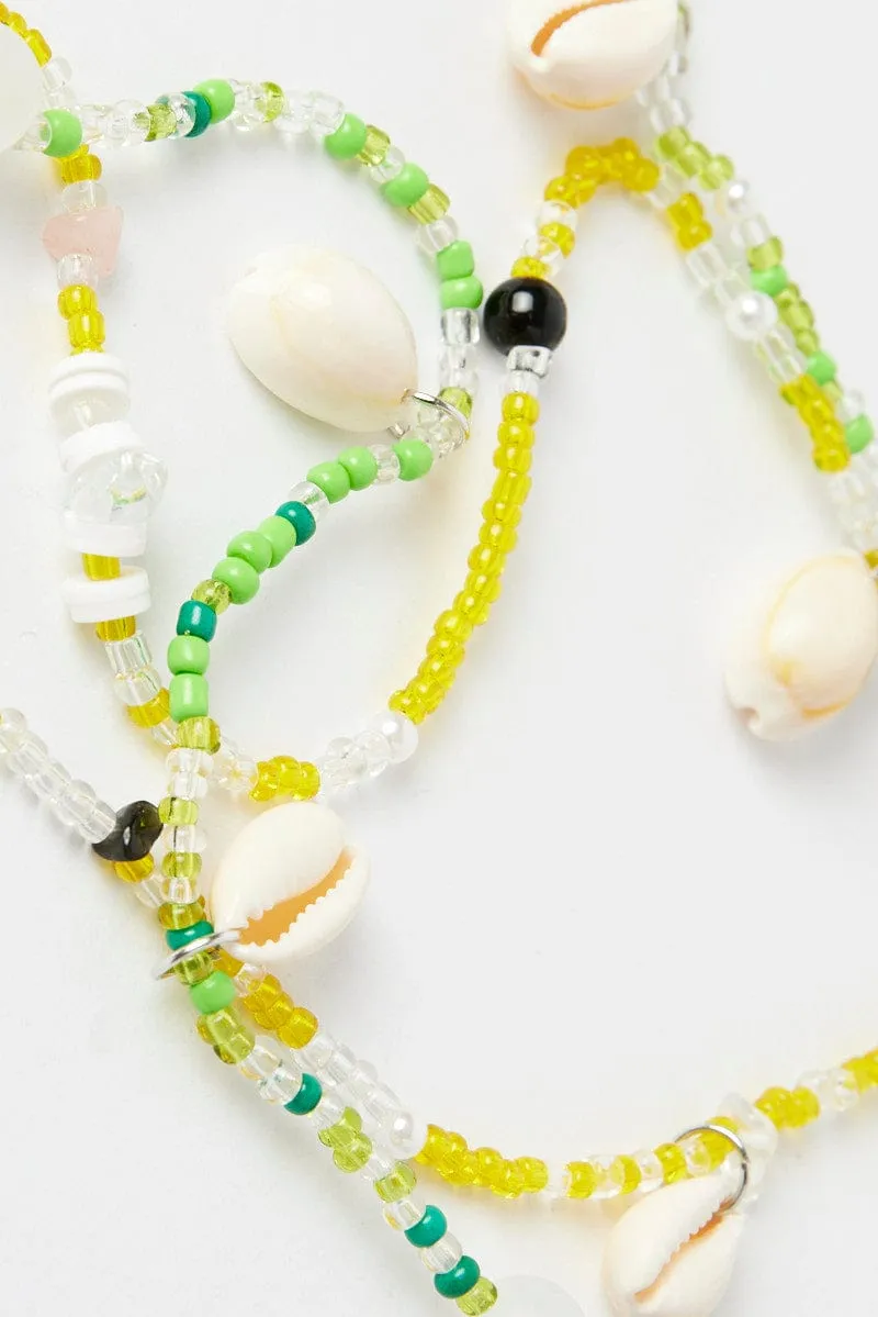 Multi Shell Pendent Beads Belly Chain