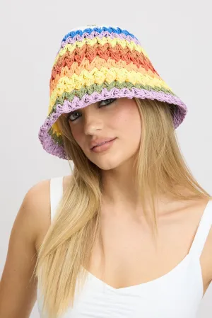 Multi Stripe Straw Hat