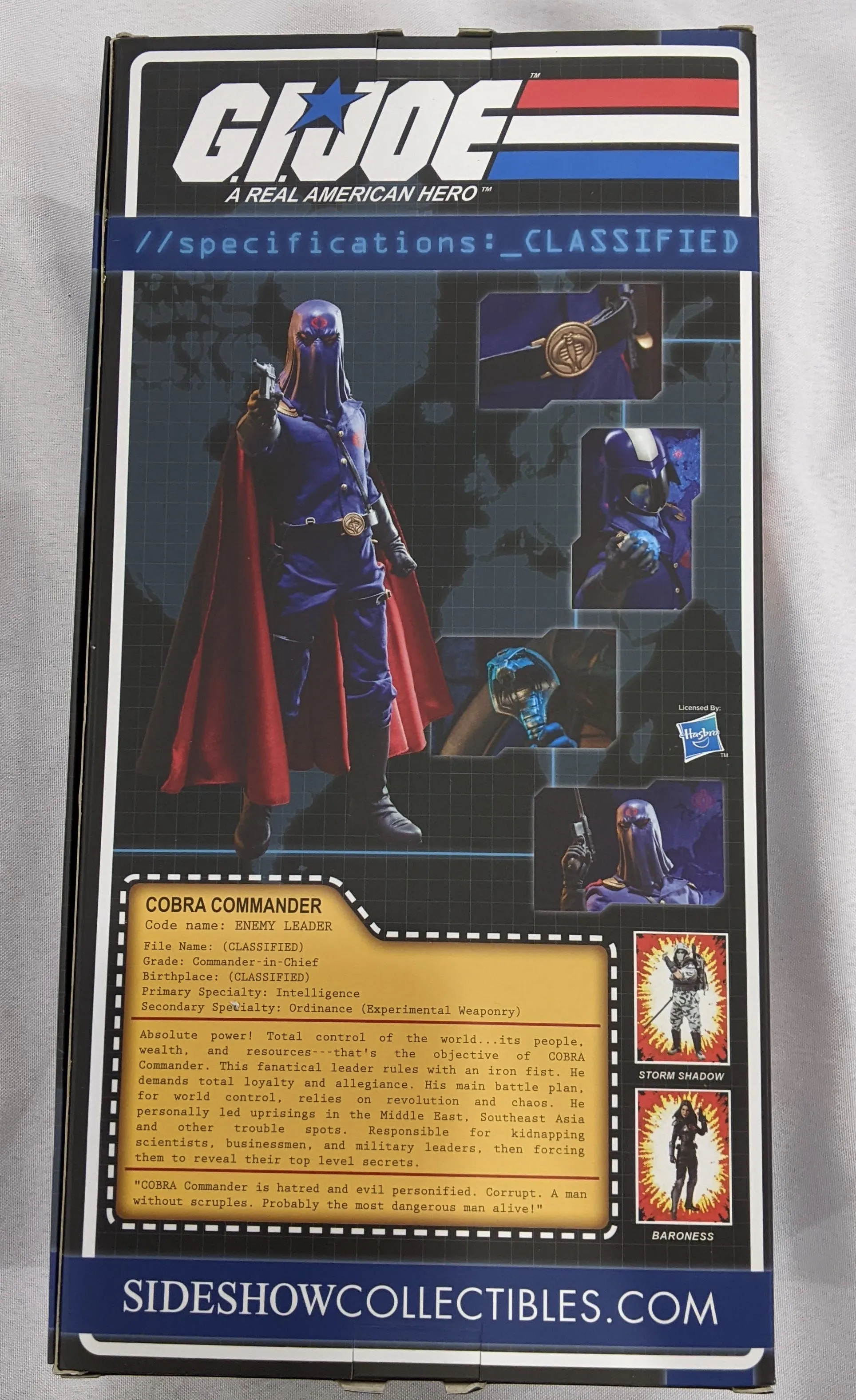 Sideshow Collectible 1/6 G.I. Joe Cobra Commander Sixth Scale Figure *Open Box*