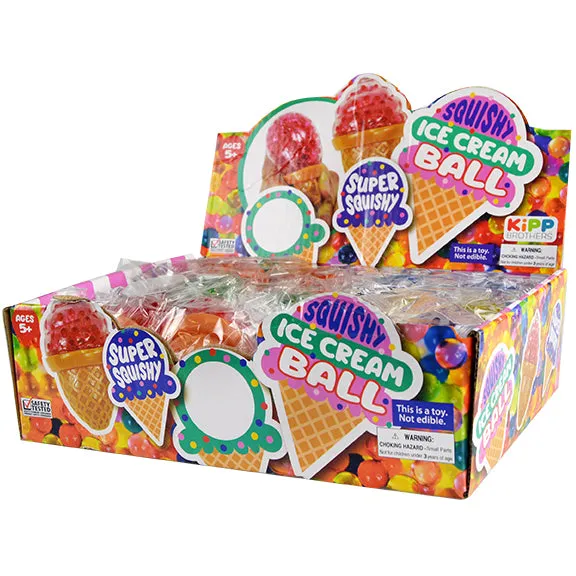 Squish and Squeeze Ice Cream Toy Ball - 12 Pieces Per Pack 22050