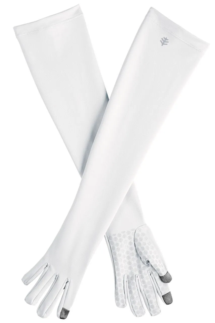 Unisex Culebra UV Long Sun Gloves | White