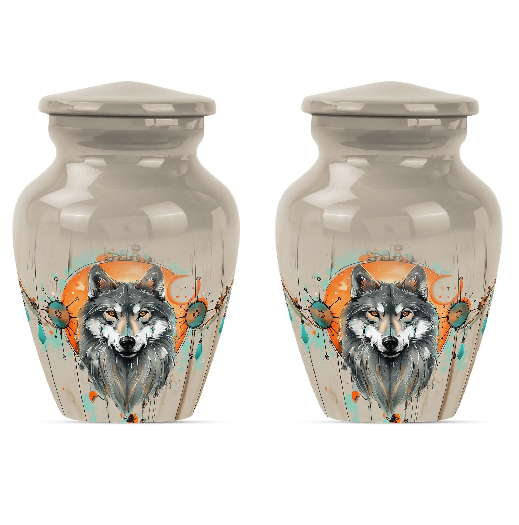 Wolf's Echo: Respected Bearers of Ashes in Burial Cremation Urn