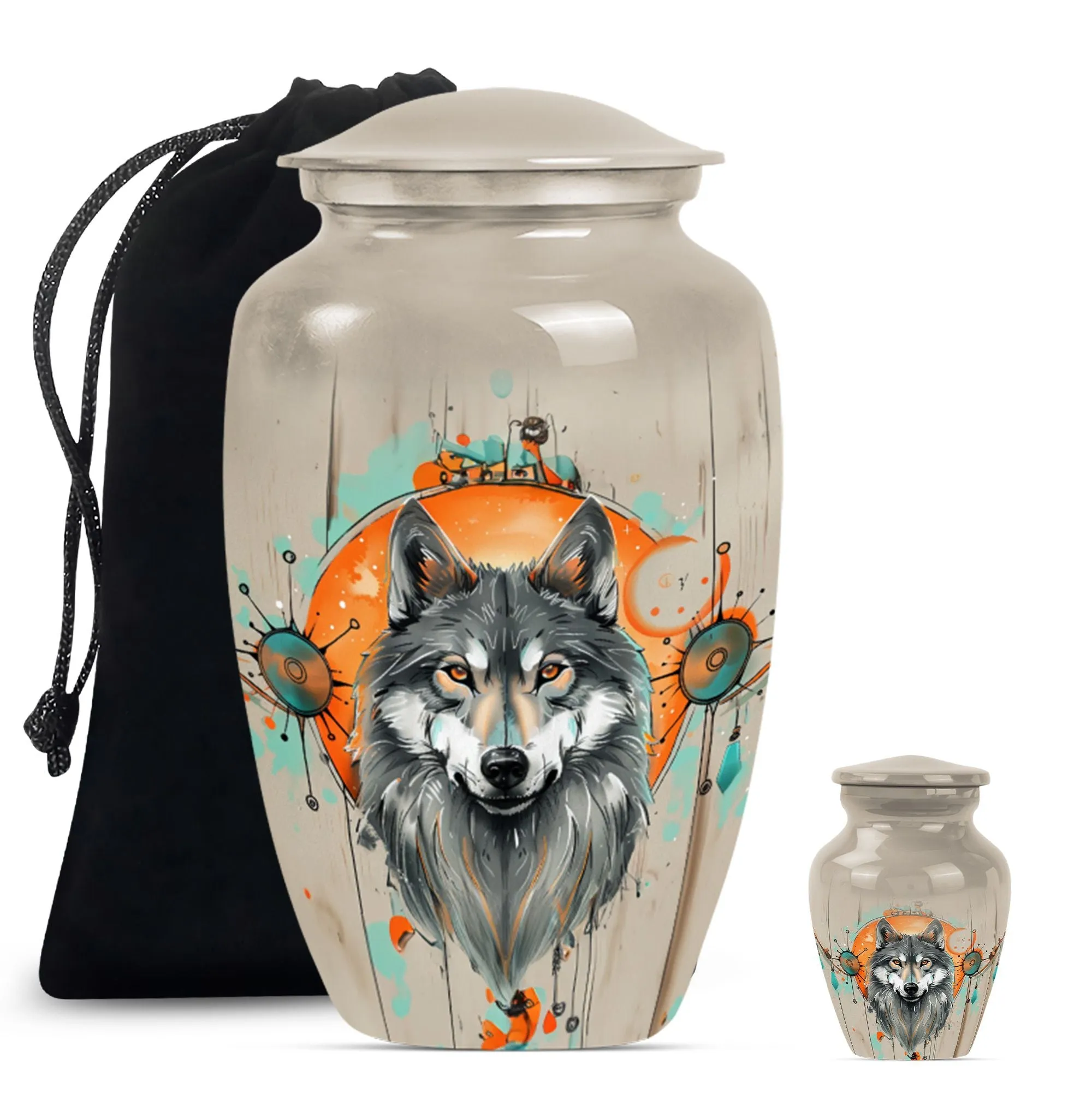 Wolf's Echo: Respected Bearers of Ashes in Burial Cremation Urn